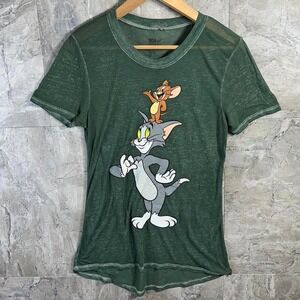 Tom and Jerry cartoon tee Green Woman's Medium #cartoon